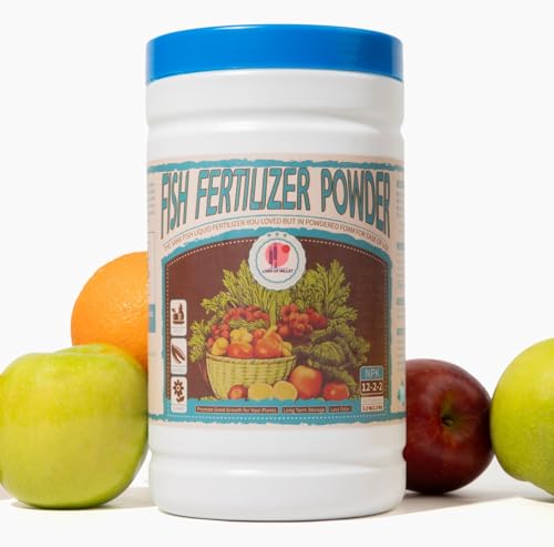 Fish Emulsion Fertilizer 12-2-2 Powder (3.3 pounds Powder-Up to 300 Gallons of Water), for Vegetables, Trees, Lawns, Shrubs, Flowers, Fruits