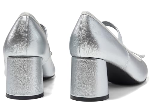 Coutgo Womens Mary Jane Shoes Bowknot Ballet Pumps Closed Toe Chunky Low Heels Dress Casual Wedding Shoes4