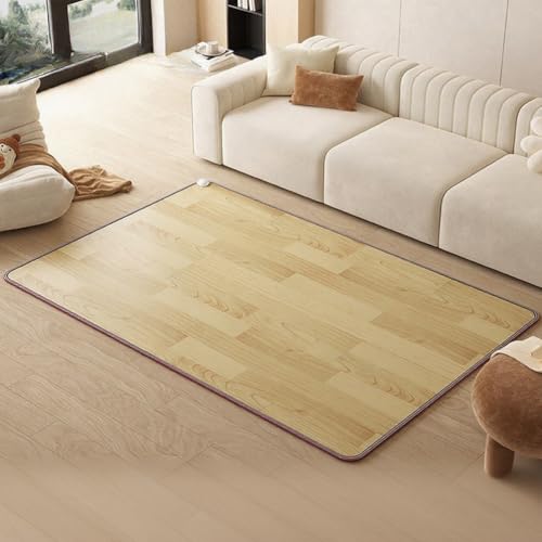Cenibirut Alfombra de suelo calefactora, alfombra calefactora de cristal de carbono, cojín calefactor eléctrico de 5 niveles de ajuste por infrarrojos, alfombra calefactora ahorro de energía