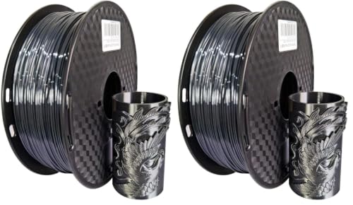 Image of CC3D Silk Black PLA Filament 1.75mm 1KG 3D Printing Filament Silky Black Gloss Shiny Metallic PLA Black 3D Printer Material FDM 3D Printer (Pack of 2)