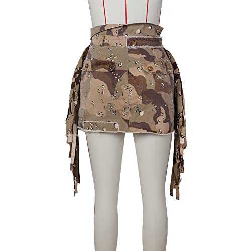 Tivuzvo Camo Skirts For Women High Waisted Short Mini Skirt With Pocket Camouflage Skirt With High Split Army Fatigue Skirts Cargo Skirts #TOP3
