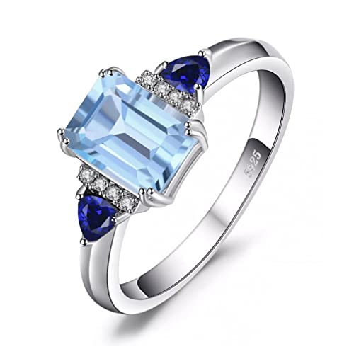 Bague topaze bleue argent 925 de 1,9 carat de style intemporel