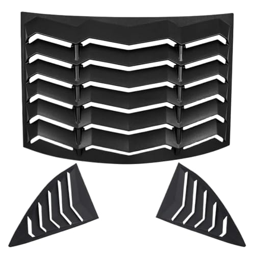 Rear and Side Window Louver Matte Black Windshield Scoop Louvers Sun Shade Cover Compatible for Chevrolet Camaro LS LT SS 2010-2015