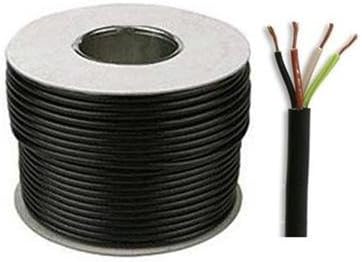 Black 3184Y 4 Core 1.5mm 16 Amp PVC Flexible Cable Cut To Length Flex (50 Meters)