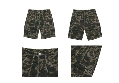 Voghtic Womens Camo Cargo Shorts High Waisted Casual Trendy Summer Army Fatigue Short Jeans Loose Fit Workout Short Pants4