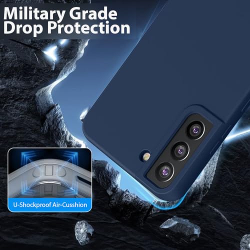 Image of LIRAMARK Liquid Silicone Soft Back Cover Case for Samsung Galaxy S21 Plus (Midnight Blue)
