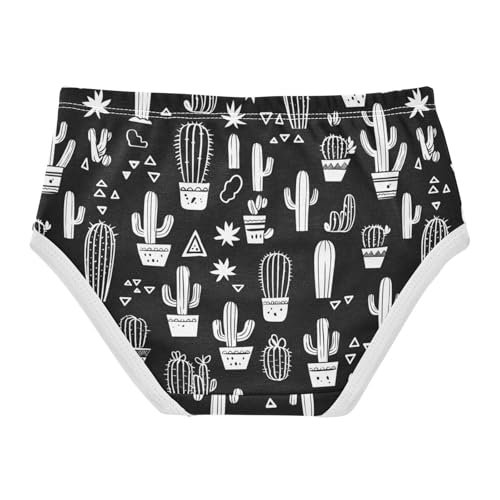 Wusikd Black White Cactus Girls' Underwear Cotton Girls Briefs Soft Toddler Underwear 2T2
