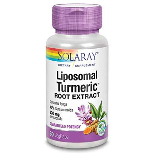 Solaray Guaranteed Potency Liposomal Turmeric Root Extract Non GMO, Veg Cap (Btl-Plastic) 330mg | 30ct Solaray Guaranteed Potency Liposomal Turmeric Root Extract Non GMO, Veg Cap (Btl-Plastic) 330mg | 30ct