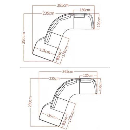Luxuriöses Modernes Eck Sofa mit Gebogener Rückenlehne, Bequemes 4-Sitzer-Sofa im Minimalistischen Stil for Einkaufszentren, VIP-Empfangsräume, Wohnungen – Bild 3