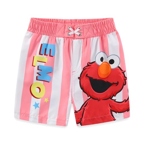 Sesame Street Elmo Boys UPF 50+ Swim Trunks Shorts Bathing Suit for Infant and Toddlers Red