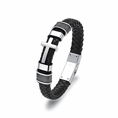 Bracelet cendres commémoratives et cuir véritable souvenir pour homme