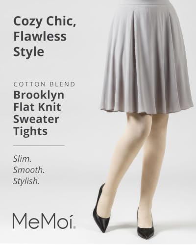 Image of MeMoi Brooklyn Flat Knit Sweater Tights for Women, Cotton Blend XS-6X