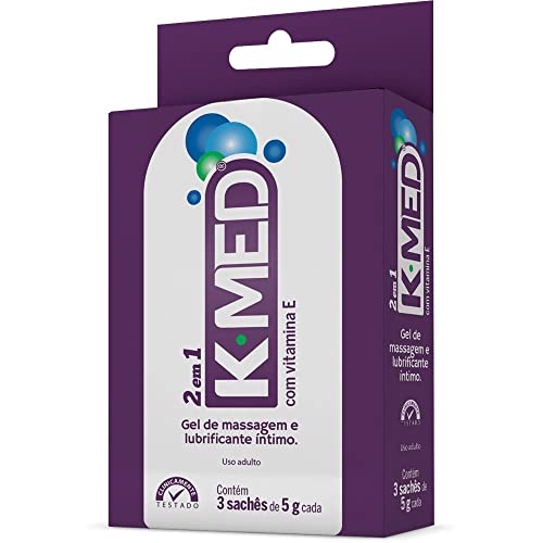 Gel Lubrificante Íntimo K-Med 2 em 1 com 3 sachês
