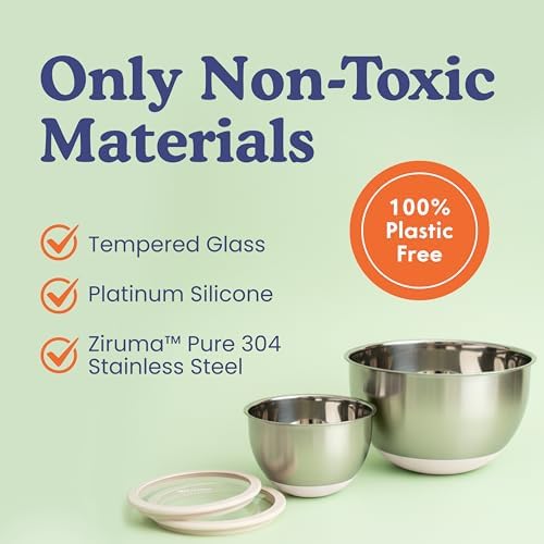 Ziruma Non-Toxic Mixing Bowls with Lids Set - Thumbnail 3