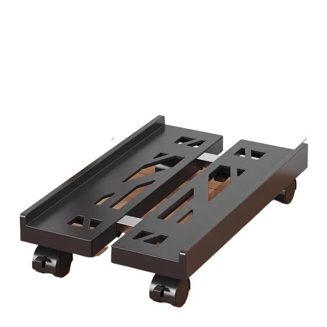 Soporte para CPU móvil ajustable con 4 ruedas, soporte ventilado para torre de PC, color negro y blanco