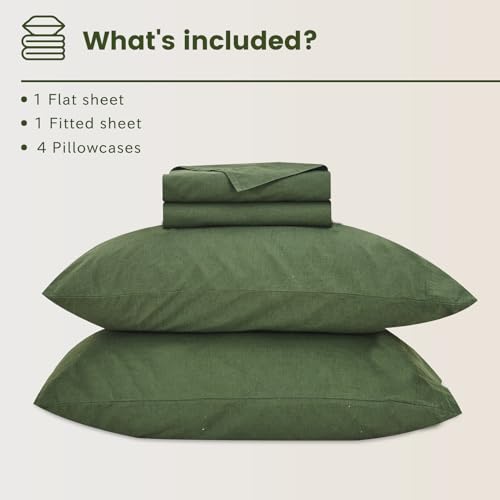 Image of Bedlifes 100% French Linen King Bedding Set - 18-24 inch Extra Deep, 6-Piece | Soft & Durable, Breathable & Cooling, Flax Linen Sheet, OEKO-TEX Certified, Moisture Wicking, Easy Care, Machine Washable