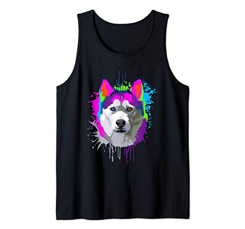 Splash Art Husky Siberiano Dueño De Un Perro Regalo Perros Camiseta sin Mangas Splash Art Husky Siberiano Dueño De Un Perro Regalo Perros Camiseta sin Mangas