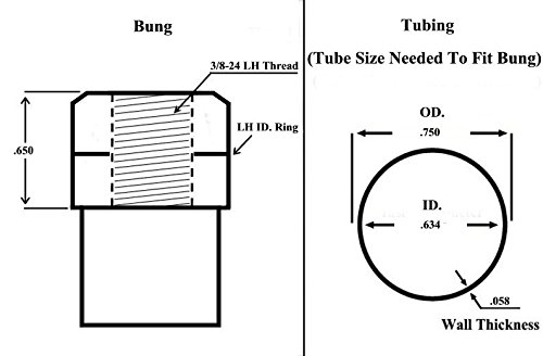 3/8 X 3/8-24 Economy 4-Link Rod End Kit with Bungs .058 Wall, Rod End, Heim Joint