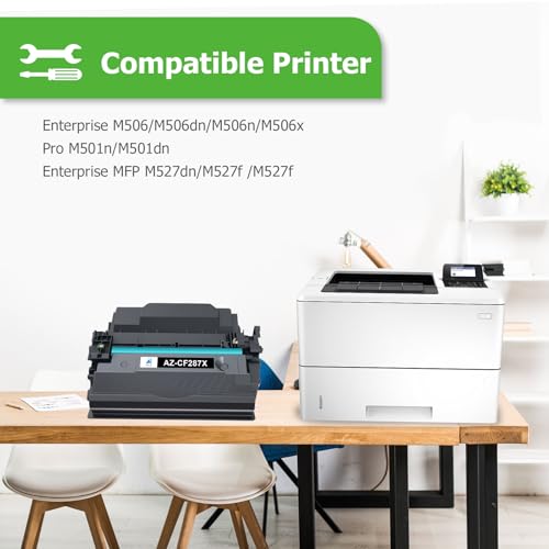 Image of Aztech CF287X 87X Toner Cartridge CF287A 87A Black M501 M506 High Yield | Compatible for HP LaserJet Enterprise Pro M506 M501 M501dn M506dn M506n M506x MFP M527dn M527f M527 Series Printer Ink 2 Pack