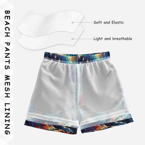 Kids Swim Trunks, Anti-Chafe Swim Trunks Boys 2 T, Sea Turtle Under Night4