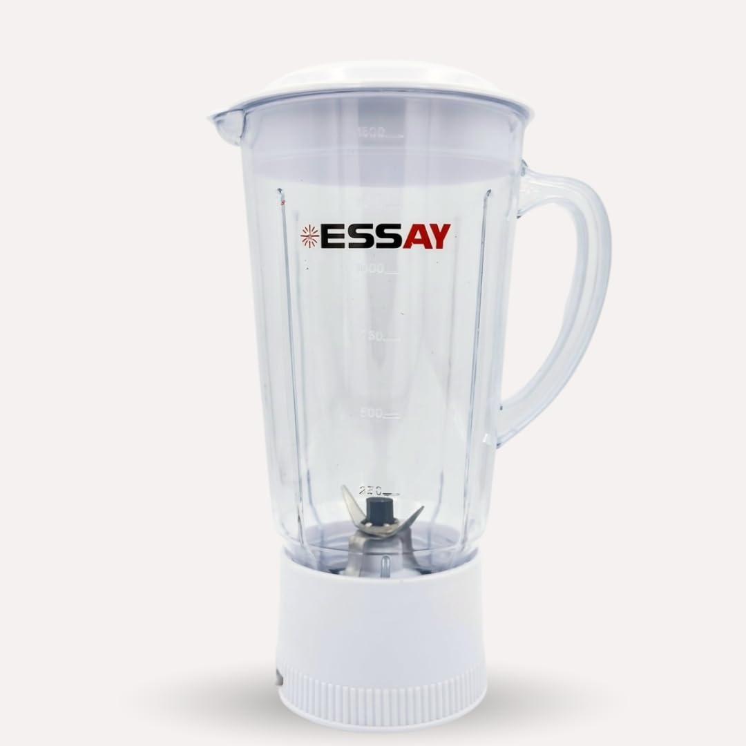 Essay 1.5L Plastic Jar for JMG Juicer Mixer Grinder | Compatible with Maharaja Prestige Orient Crompton and Select Models | 6-Teeth Coupler | L-Type Lock | Check Compatibility Before Purchase | NOT FOR MIXIE. CHECK & COMPARE EXISITING JAR FOR A BETTER FITTING-image-11
