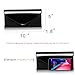 WALLYN'S Patent Leather Clutch Classic Purse Wallet, Evening Bag Handbag With Flannelette Black