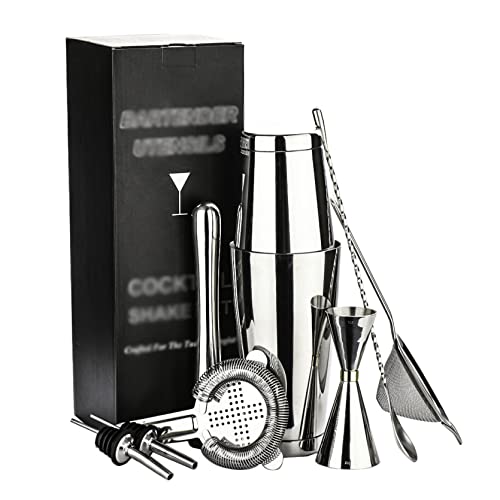 カクテルシェーカー 8点セット 550ml/820ml バーテンダー スノー カップ バーウェアツールセット マティーニ カクテル ステンレス製 最高ツール パーティーグッズ バーセット シェーカー 多用性 お酒 業務用 自家製