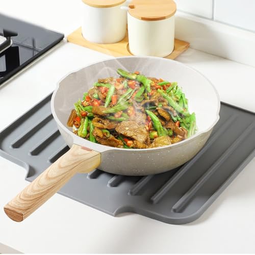 Alfombrilla de cocina de silicona impermeable con bandeja densa de efluentes portaplatos 4