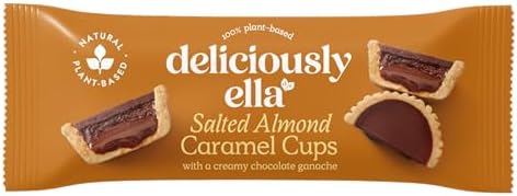 Deliciously Ella - Salted Almond Caramel Cups, Vegan Friendly & Gluten Free (2 Cups per Pack, 12 Packs)