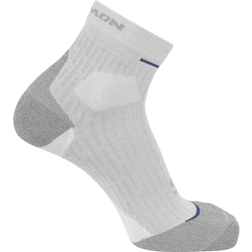 Salomon Calcetines tobilleros Ultra Glide, Blanco, azul perla, mar de Bering, M