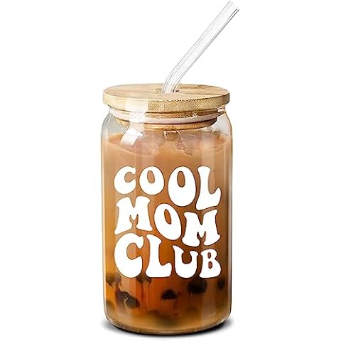 NewEleven Gifts For Mom - Birthday Gifts For Mom From Daughter, Son, Kids – Unique Birthday Present Ideas For Mom, New Mom, Mom To Be, Wife From Daughter, Son, Husband - 16 Oz Coffee Glass Cover
