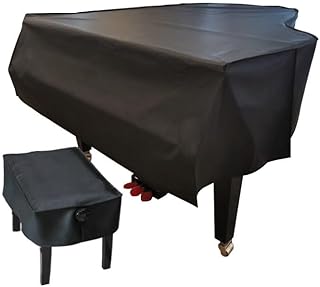 Mavcobo Grand Piano Cover Leather Piano Cover for Home Piano Full Cover Dustproof Piano Protective Cover for Most Standard Grand Pianos(B,160cm/63in)