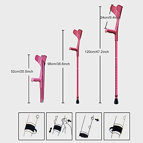 Muleta de antebrazo, Muleta de antebrazo for Adultos, Ligera y Plegable Aluminio, ergonómica, for Personas Mayores