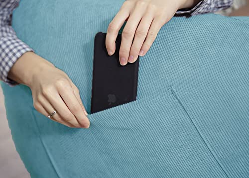 Sanmadrola Stuffed Animal Storage Bean Bag Chair Cover (No Filler) For Kids And Adults.soft Premium Corduroy Stuffable Beanbag For Organizing Children Plush Toys Or Memory Foam Large 300L(Lightblue) #TOP3