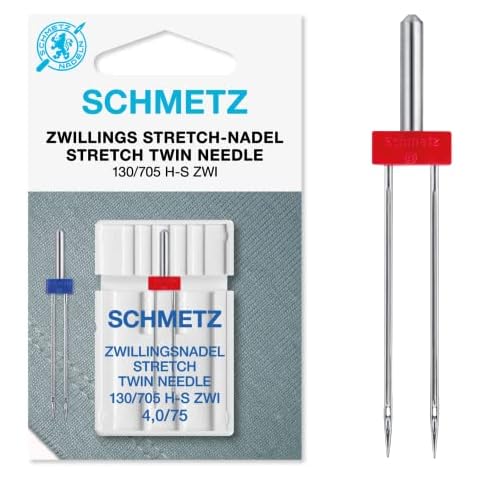 SCHMETZ - Aguja Gemela Stretch 4,0/75 para Máquinas de Coser Cover
