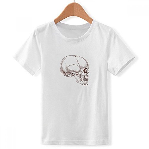 T-shirt blanc HuSkull dessin ras du cou XXXL pour garcon