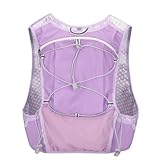 Lightweight Running Vest Backpack for Men & Women, Breathable Water-Resistant Trail Running Pack with Arc Shoulder Straps, Outdoor Cycling Hiking Marathon Backpack ((Purple)