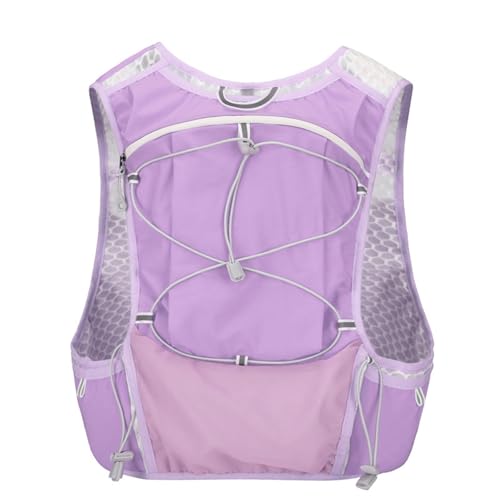 Lightweight Running Vest Backpack for Men & Women, Breathable Water-Resistant Trail Running Pack with Arc Shoulder Straps, Outdoor Cycling Hiking Marathon Backpack ((Purple)