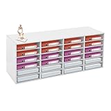 ZXTINGSHOP Literature Organizers 24 Compartment Office Mailbox with Adjustable Shelves 6-Tier Wood Literature Sorter Desktop File Holder for Office Home Classroom Mailrooms
