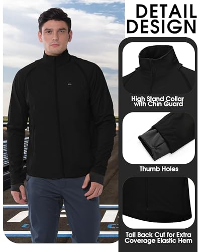 Image of 33,000ft Men's Cycling Jacket Long Sleeve, Waterproof Running Bike Vest Outerwear Reflective Windproof Sleeveless Jacket
