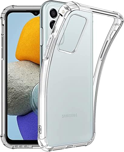 for Samsung Galaxy M23 5G Case and Tempered Glass Screen Protector [2 pack] Soft TPU Silicone Cover Protection, Shockproof Crystal Clear Phone Case Cover for Samsung Galaxy M23 5G,Transparent
