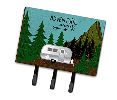 Caroline's Treasures VHA3022TH68 Airstream Camper Adventure Awaits Leash or Key Holder, Wall Hooks, Key Hooks Holder, Coat Rack Wall Mount, Coat Hooks, Hooks for Hanging Keys, Towels, Aprons, Leashes,