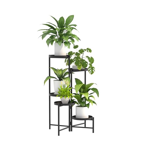 5 Tier Tall Metal Plant Stand, Duty Tiered Flower Shelf for Patio Garden