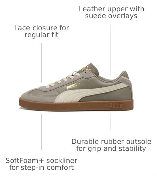 Image of PUMA Mens Club Ii Era Suede Lace Up Sneakers Shoes Casual