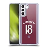 Head Case Designs Officially Licensed West Ham United FC Mateus Fernandes 2025/26 Players Home Kit Gel Case [Military Grade Protection] Compatible with Samsung Galaxy S21 5G