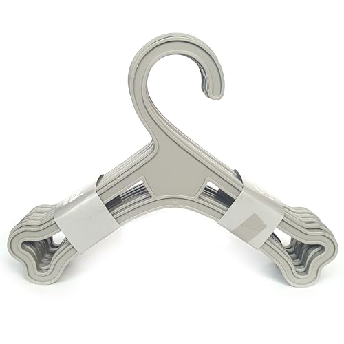 LENITH Dog Bone Shaped Small Pet Mini Clothes Plastic Hanger Grey Pack of 10