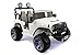 Explorer 2 (Two) Seater 24V Power Kids Ride-On Car Truck with R/C Parental Remote + EVA Rubber LED Wheels + Leather Seat + MP3 Music Player Bluetooth FM Radio + LED Lights (White)