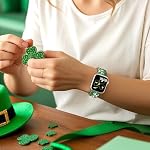 wipalor St Patricks Day Clover Green Bands for Apple Watch Bands for Women - Image 4