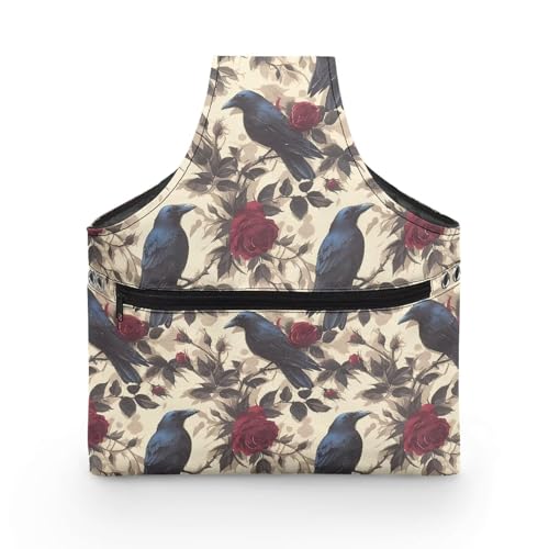 Image of ZUXONGSY Crow Yarn Storage Bag for Women Rose Knitting Project Bag Vintage Knit Wrist Bag Lightweight Crochet Organizers and Storage