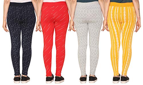 Image of SHAUN Women Free Size (Waist Size-26-34 inch) Stretchable Jegging (Length 37-39 inch Pack of 4)